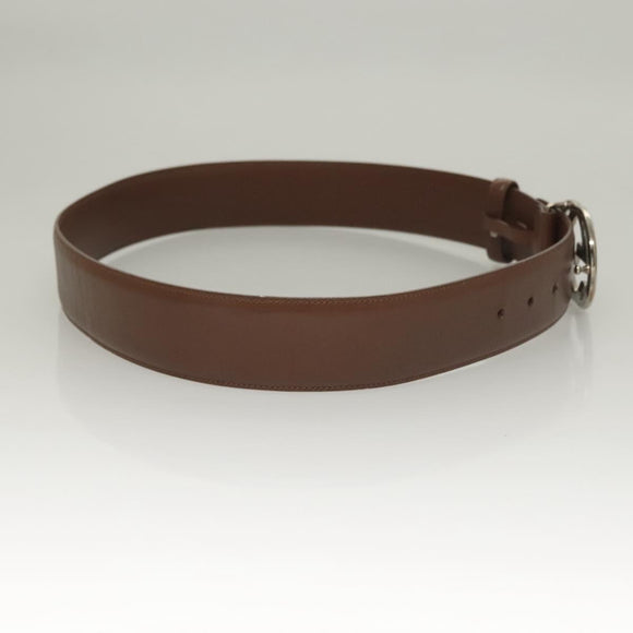 GUCCI Interlocking Belt Leather 33.1"" Black Gold 036 1192 4964 Auth yk18745