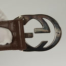 GUCCI Interlocking Belt Leather 33.1"" Black Gold 036 1192 4964 Auth yk18745-7