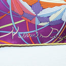 HERMES Carre 90 Scarf ""L’Art du Temari"" Silk Purple gray Auth yk18757-13