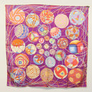 HERMES Carre 90 Scarf ""L’Art du Temari"" Silk Purple gray Auth yk18757-16