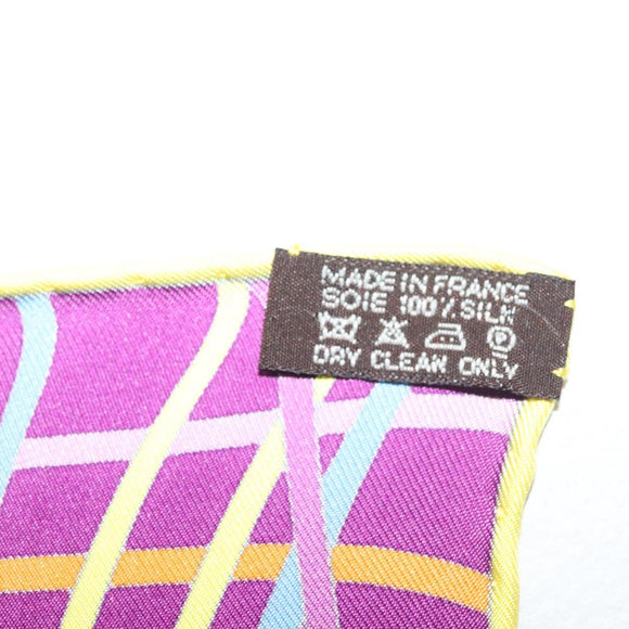 HERMES Carre 90 Scarf ""L’Art du Temari"" Silk Purple gray Auth yk18757