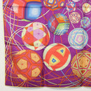 HERMES Carre 90 Scarf ""L’Art du Temari"" Silk Purple gray Auth yk18757-8
