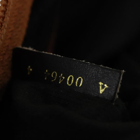 FENDI Pecan Canvas Boston Bag PVC Black Brown gold Auth yk18761