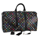 LOUIS VUITTON Multicolor Keepall Bandouliere 50 Bag Black M13745 Auth yk18768SM-1