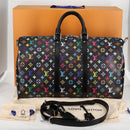 LOUIS VUITTON Multicolor Keepall Bandouliere 50 Bag Black M13745 Auth yk18768SM-12