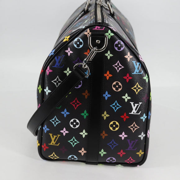 LOUIS VUITTON Multicolor Keepall Bandouliere 50 Bag Black M13745 Auth yk18768SM