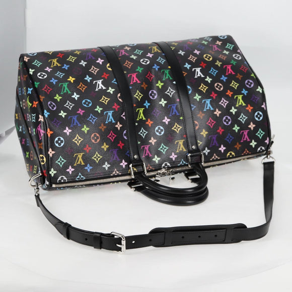 LOUIS VUITTON Multicolor Keepall Bandouliere 50 Bag Black M13745 Auth yk18768SM