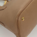 Miu Miu Hand Bag Leather 2way Beige Gold Auth yk18770-14