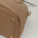 Miu Miu Hand Bag Leather 2way Beige Gold Auth yk18770-9