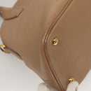 Miu Miu Hand Bag Leather 2way Beige Gold Auth yk18770-15