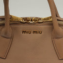 Miu Miu Hand Bag Leather 2way Beige Gold Auth yk18770-17