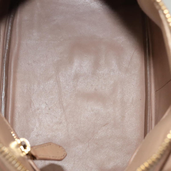 Miu Miu Hand Bag Leather 2way Beige Gold Auth yk18770