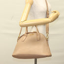 Miu Miu Hand Bag Leather 2way Beige Gold Auth yk18770-23