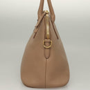 Miu Miu Hand Bag Leather 2way Beige Gold Auth yk18770-3