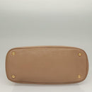 Miu Miu Hand Bag Leather 2way Beige Gold Auth yk18770-5