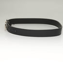 GUCCI Interlocking Belt Leather 33.1"" Black Gold 036 1192 4964 Auth yk18781-4