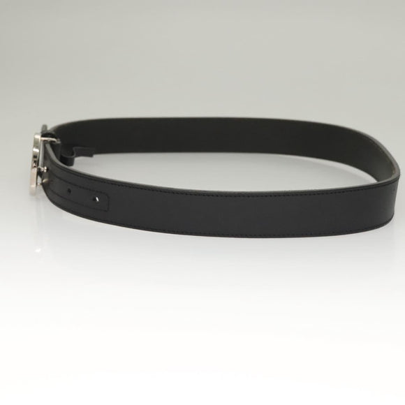 GUCCI Interlocking Belt Leather 33.1"" Black Gold 036 1192 4964 Auth yk18781