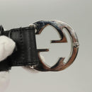 GUCCI Interlocking Belt Leather 33.1"" Black Gold 036 1192 4964 Auth yk18781-7