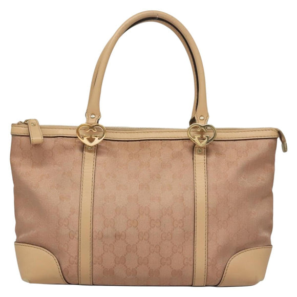 GUCCI GG Canvas Lovely Tote Bag Pink Gold 257069 Auth yk18786