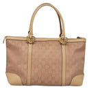GUCCI GG Canvas Lovely Tote Bag Pink Gold 257069 Auth yk18786-2