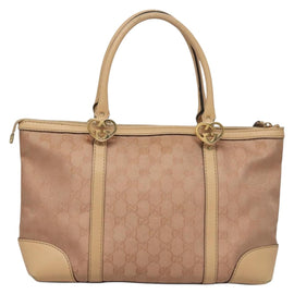 GUCCI GG Canvas Lovely Tote Bag Pink Gold 257069 Auth yk18786 - 0