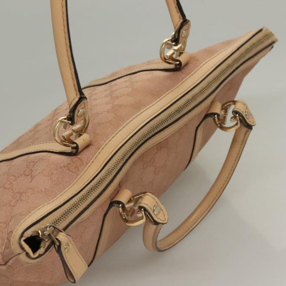GUCCI GG Canvas Lovely Tote Bag Pink Gold 257069 Auth yk18786