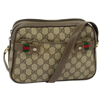 GUCCI GG Supreme Web Sherry Line Shoulder Bag PVC Beige 904 02 049 Auth yk18789