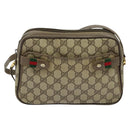 GUCCI GG Supreme Web Sherry Line Shoulder Bag PVC Beige 904 02 049 Auth yk18789-13
