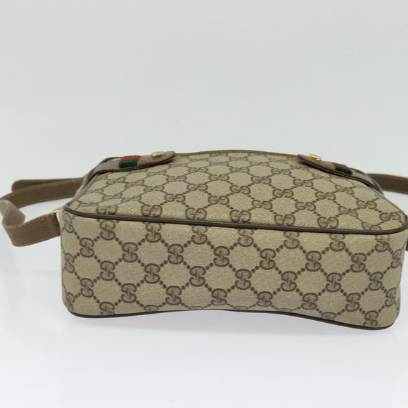 GUCCI GG Supreme Web Sherry Line Shoulder Bag PVC Beige 904 02 049 Auth yk18789