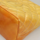 CHANEL Matelasse Reprint Tote Bag Enamel Yellow CC Auth yk18799-15