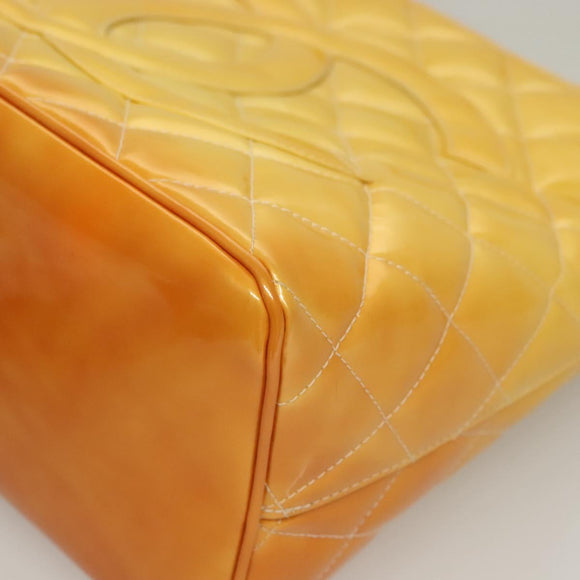 CHANEL Matelasse Reprint Tote Bag Enamel Yellow CC Auth yk18799