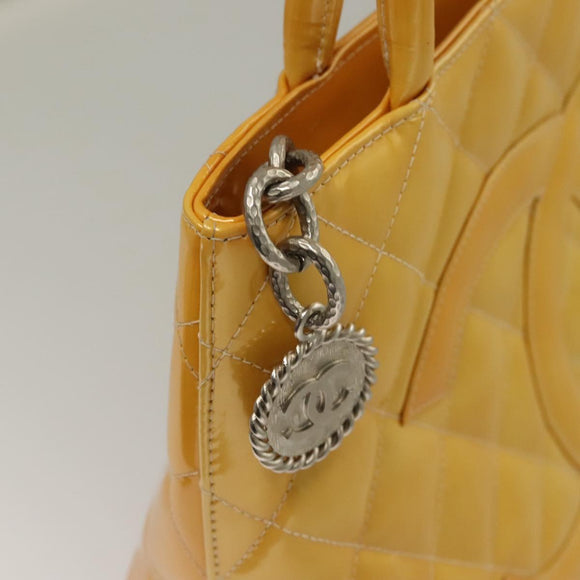 CHANEL Matelasse Reprint Tote Bag Enamel Yellow CC Auth yk18799