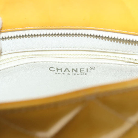 CHANEL Matelasse Reprint Tote Bag Enamel Yellow CC Auth yk18799
