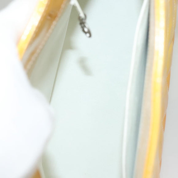 CHANEL Matelasse Reprint Tote Bag Enamel Yellow CC Auth yk18799