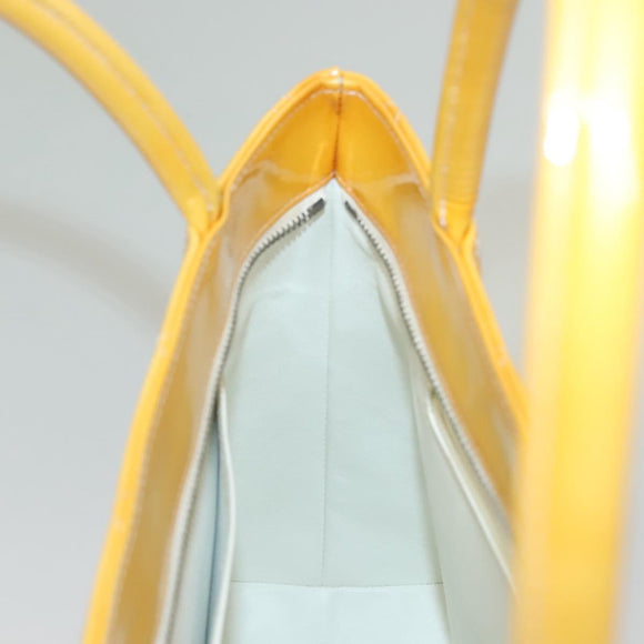 CHANEL Matelasse Reprint Tote Bag Enamel Yellow CC Auth yk18799