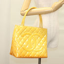 CHANEL Matelasse Reprint Tote Bag Enamel Yellow CC Auth yk18799-22