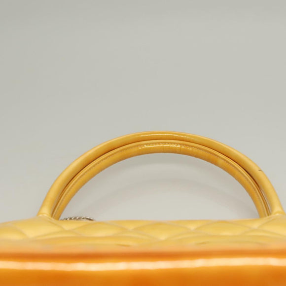 CHANEL Matelasse Reprint Tote Bag Enamel Yellow CC Auth yk18799