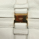 LOEWE Chain Roller Hand Bag Leather White Gold Auth yk18800-9