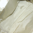 LOEWE Chain Roller Hand Bag Leather White Gold Auth yk18800-11