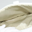 LOEWE Chain Roller Hand Bag Leather White Gold Auth yk18800-24