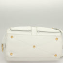 LOEWE Chain Roller Hand Bag Leather White Gold Auth yk18800-5