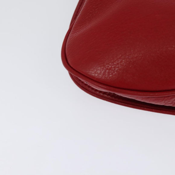 TORY BURCH Chain Amanda Shoulder Bag Leather Red Gold Auth yk18802