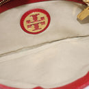 TORY BURCH Chain Amanda Shoulder Bag Leather Red Gold Auth yk18802-12