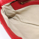 TORY BURCH Chain Amanda Shoulder Bag Leather Red Gold Auth yk18802-19