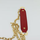 TORY BURCH Chain Amanda Shoulder Bag Leather Red Gold Auth yk18802-8