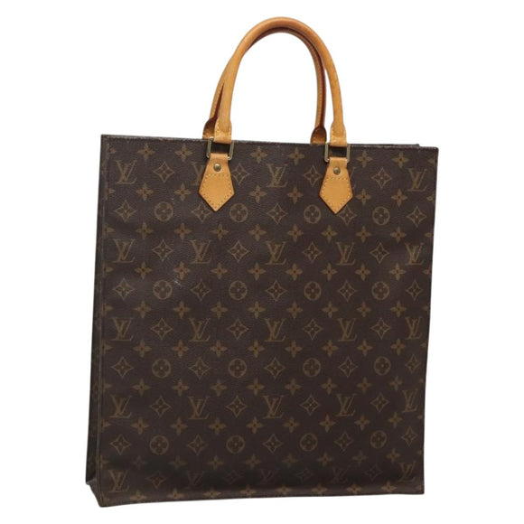 LOUIS VUITTON Monogram Sac Plat Hand Bag M51140 LV Auth yk18804