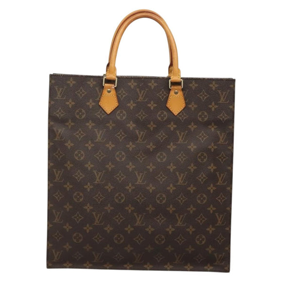 LOUIS VUITTON Monogram Sac Plat Hand Bag M51140 LV Auth yk18804
