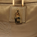 LOEWE Anagram Americana 28 Hand Bag Leather Gold Tone Auth yk18808-19