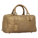LOEWE Anagram Americana 28 Hand Bag Leather Gold Tone Auth yk18808-1