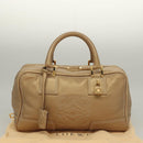 LOEWE Anagram Americana 28 Hand Bag Leather Gold Tone Auth yk18808-12